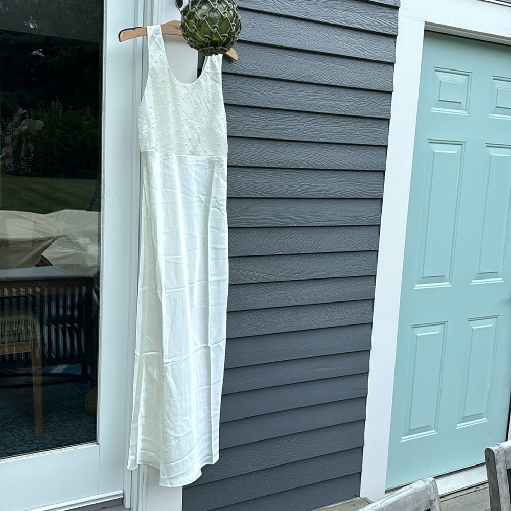 Victoria’s Secret Ivory Satin Pearl slip dress